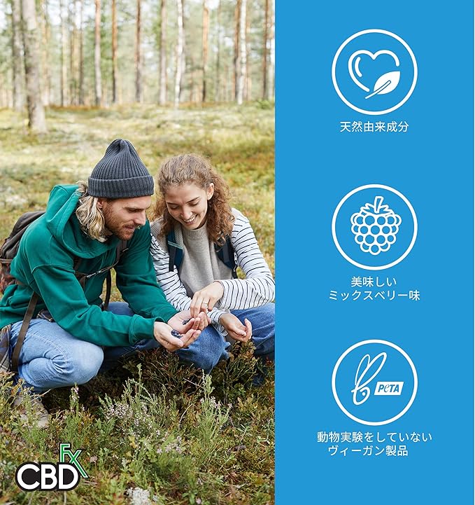 CBDグミ(CBD1500mg/1粒25mg)ミックスベリー - 60粒入り