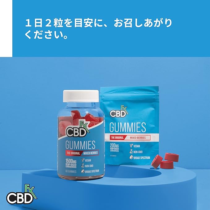 CBDグミ(CBD1500mg/1粒25mg)ミックスベリー - 60粒入り