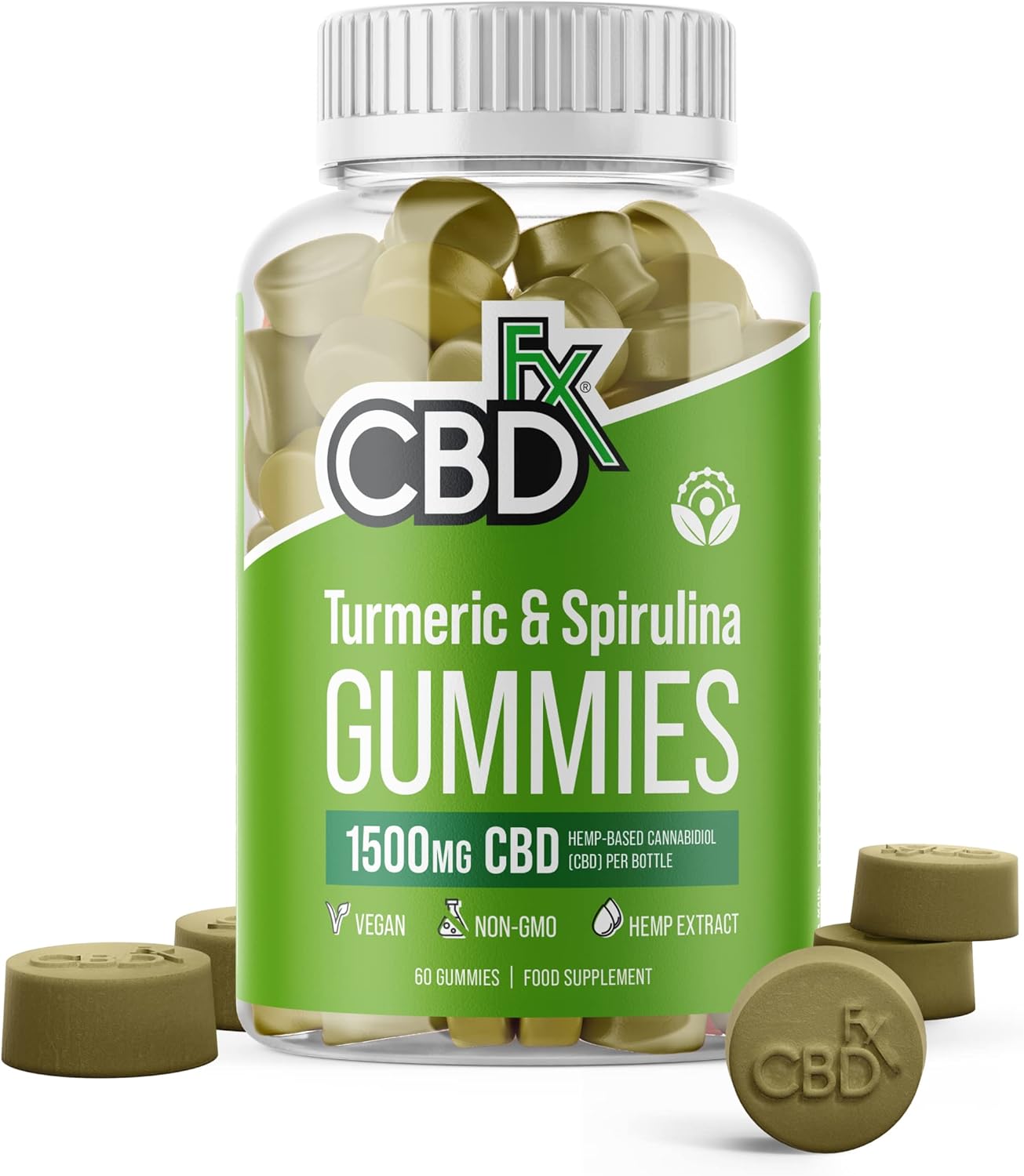 CBDグミ（CBD1500mg/1粒25mg）ターメリック＆スピルリナ- 60粒入り