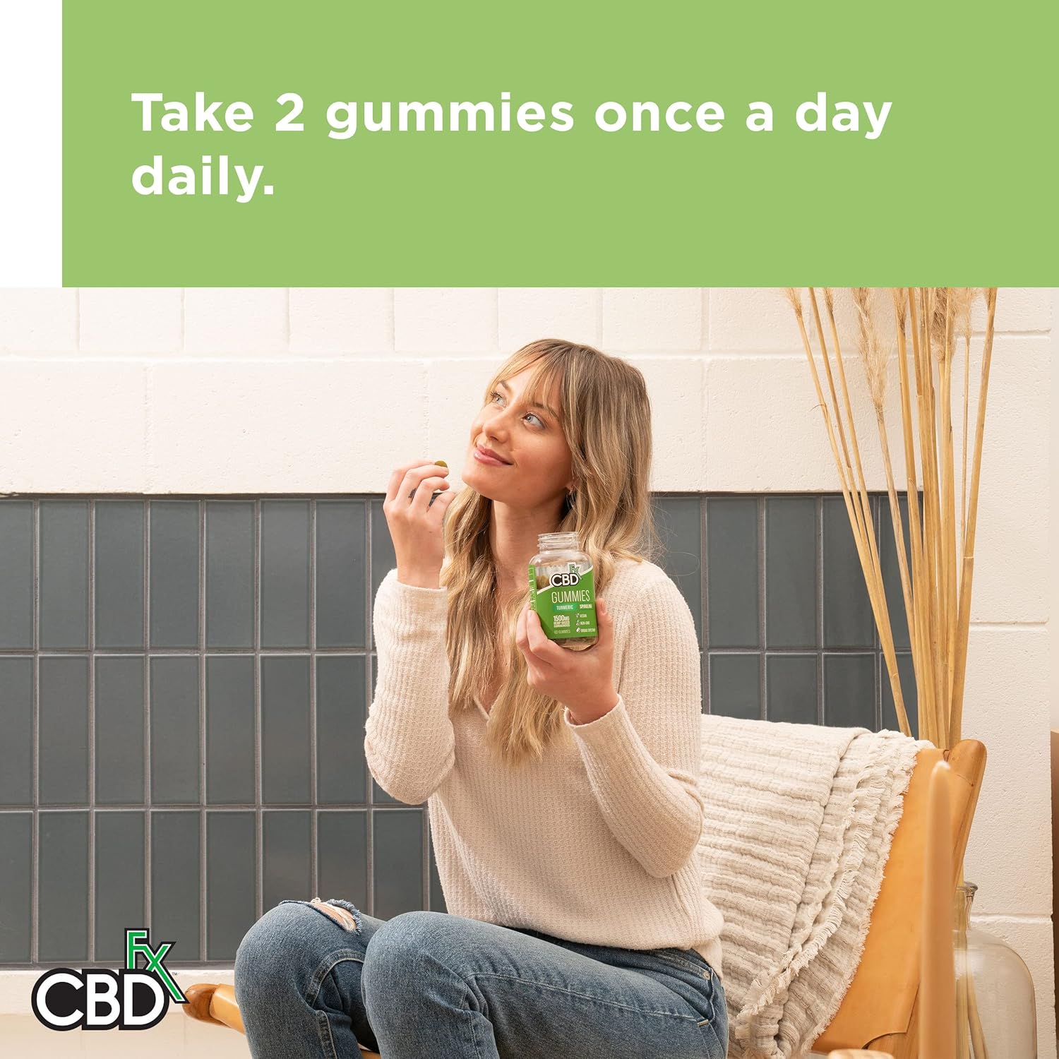 CBDグミ（CBD1500mg/1粒25mg）ターメリック＆スピルリナ- 60粒入り